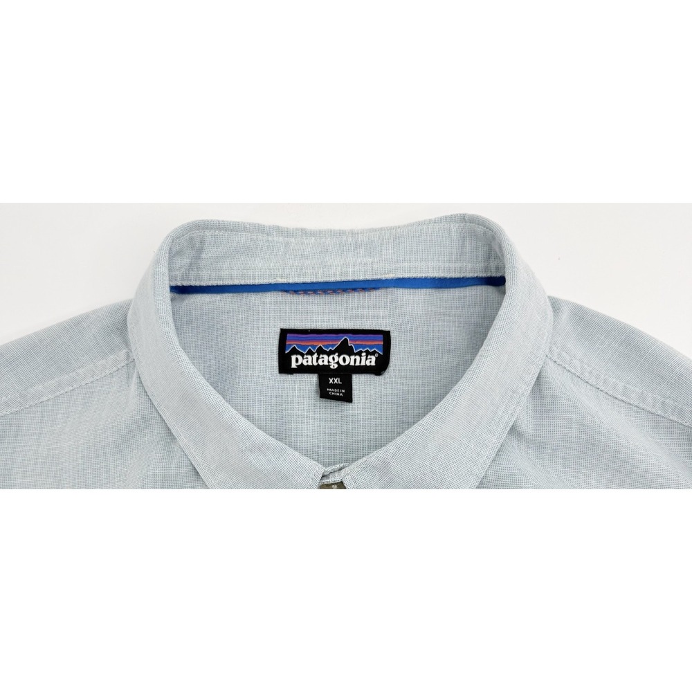 Patagonia Cayo Largo Shirt Mens XXL Organic Cotton Hemp Fishing Blue 52125 - Picture 6 of 8